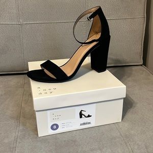 Black block heel in size 8